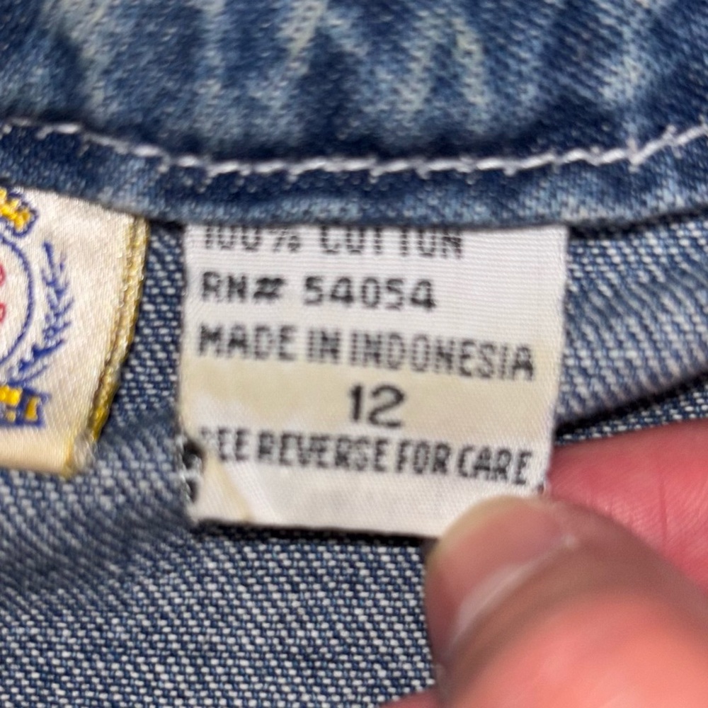 VTG Bugle Boy Snap Up Denim Mini Dress Sleeveless Scoop Neck 90’s Y2K Women’s 12 - Picture 6 of 7